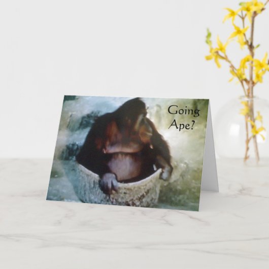 「サルに行く?」 第50誕生日カード カード (黄色い花)