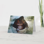 「サルに行く?」 第50誕生日カード カード (正面)