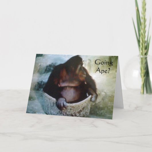 「サルに行く?」 第50誕生日カード カード (正面)