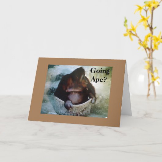 「サルに行く？」 第60誕生日ユーモア カード (黄色い花)