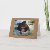 「サルに行く?」 第60誕生日ユーモア カード (正面)