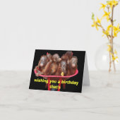 サルのおもしろい以上の誕生日 カード (黄色い花)