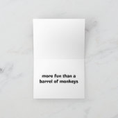 サルのおもしろい以上の誕生日 カード (内部)