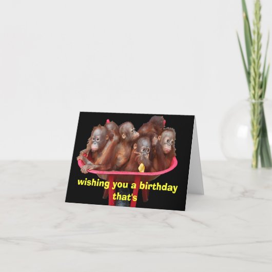 サルのおもしろい以上の誕生日 カード (正面)