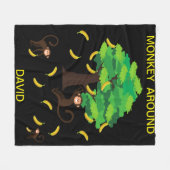 「サルのまわりに」 フリースブランケット (正面(横))