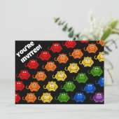 サルのカラフル虹の子どもたちの誕生会 招待状 (スタンド正面)