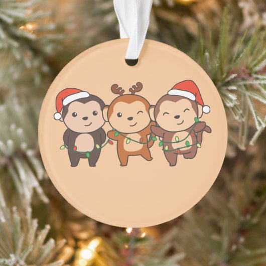 サルのクリスマス動物かわいいサル オーナメント (ツリー)