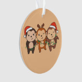 サルのクリスマス動物かわいいサル オーナメント (正面)