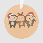 サルのクリスマス動物かわいいサル オーナメント (正面)