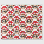 サルのクリスマス ラッピングペーパー (フラット)