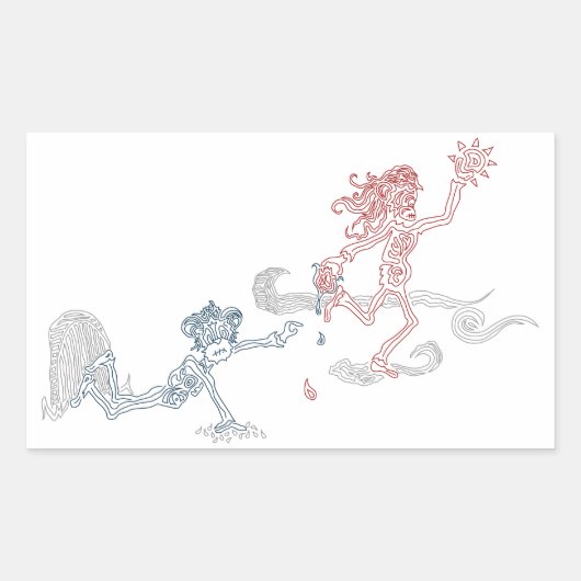 サルのサンスナッチャー 長方形シール (正面)