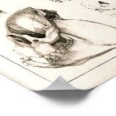 サルのスカル獣医解剖学プリント ポスター (角)