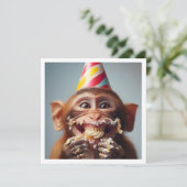 サルのスマッシュケーキの誕生日、サルの招待 招待状 (スタンド正面)