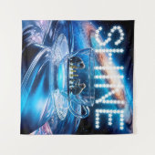 サルのチェスと銀河の輝き タペストリー (正面(横))