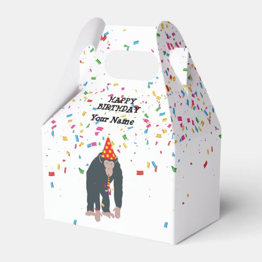 サルのチンパンジーが動物と提携するパーティー フェイバーボックス (正面サイド)