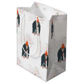 サルのチンパンジーが動物と提携するパーティー ミディアムペーパーバッグ (裏面アングル)