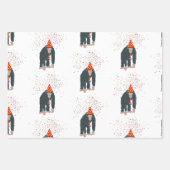 サルのチンパンジーが動物と提携するパーティー ラッピングペーパーシート (正面2)