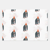 サルのチンパンジーが動物と提携するパーティー ラッピングペーパーシート (正面)