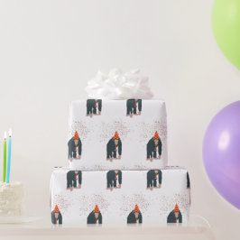 サルのチンパンジーが動物と提携するパーティー ラッピングペーパー