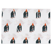 サルのチンパンジーが動物と提携するパーティー ラージペーパーバッグ (裏面)