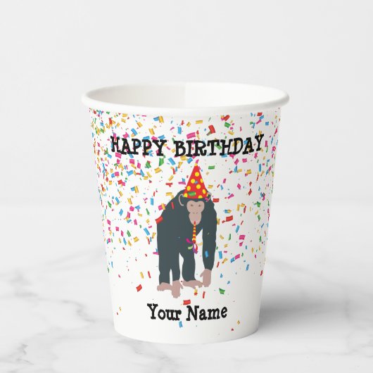 サルのチンパンジーが動物と提携するパーティー 紙コップ (左)