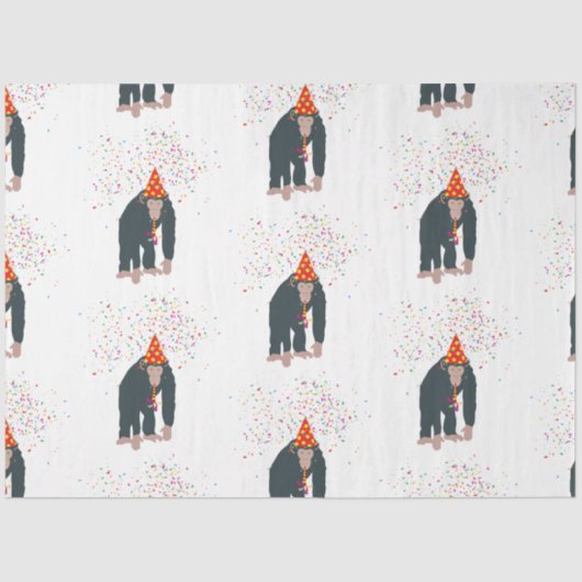 サルのチンパンジーが動物と提携するパーティー 薄葉紙 (正面)