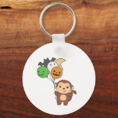 サルのハロウィンバルーン子供へかわいいサル キーホルダー (正面)
