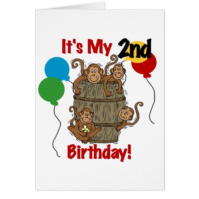 サルのバレル2回目の誕生日Tシャツとギフト (正面)