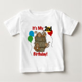 サルのバレル2回目の誕生日Tシャツとギフト ベビーTシャツ (正面)