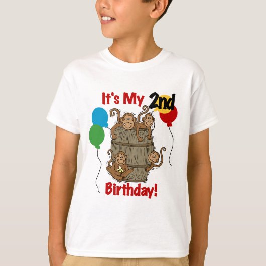 サルのバレル2回目の誕生日Tシャツとギフト Tシャツ (正面)