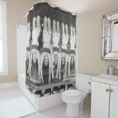 サルのバーにショーガールよくはしゃぐデザイン。 シャワーカーテン (インサイチュ)