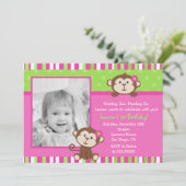 サルのバースデーパーティ招待状 招待状 (スタンド正面)