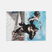 サルのフリース フリースブランケット (正面(横))