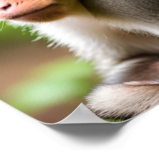 サルのポートレートの終了 ポスター (角)