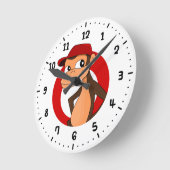 サルの丸時計 ラウンド壁時計 (傾斜)