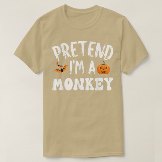 サルの仮装ハロウィーンの仮装の男女性記 Tシャツ (デザイン正面)