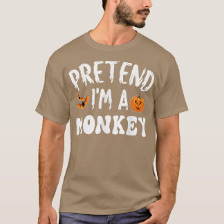 サルの仮装ハロウィーンの仮装の男女性記 Tシャツ