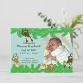 サルの写真の誕生のお知らせ 案内状 (スタンド正面)