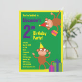 サルの動物の子のバースデーパーティ招待状 招待状 (スタンド正面)