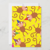 サルの動物の子のバースデーパーティ招待状 招待状 (裏面)