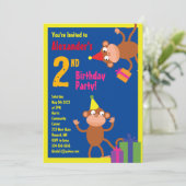 サルの動物の子のバースデーパーティ招待状 招待状 (スタンド正面)