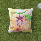 サルの壁時計をジオン アウトドアクッション (芝生)