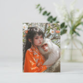 サルの女の子中国の〔占星術の〕十二宮図 ポストカード (スタンド正面)