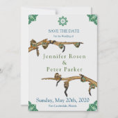 サルの木とジャングルの葉 マグネット招待状 (正面)