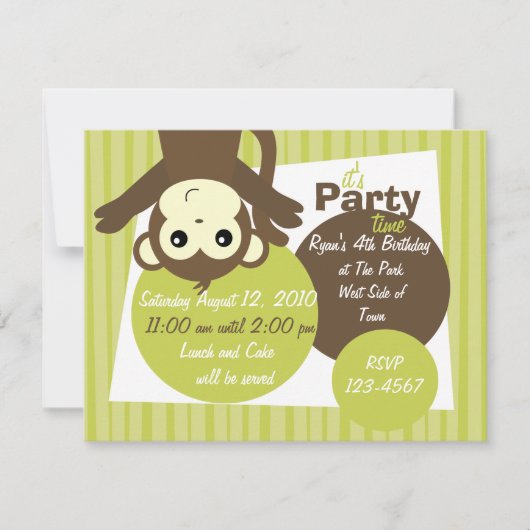 サルの横倒し 招待状 (正面)