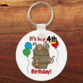 サルの樽4歳の誕生日 キーホルダー (正面)