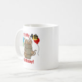 サルの樽4歳の誕生日 コーヒーマグカップ (正面左)
