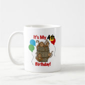 サルの樽4歳の誕生日 コーヒーマグカップ (左)