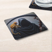 サルの死 スクエアペーパーコースター (アングル)