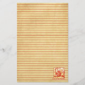 サルの水彩赤が並ぶ年 便箋 (正面)